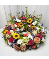 Colorful Garden Urn Wreath 