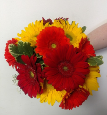 Colorful Gerbers Hand Tied Bouquet