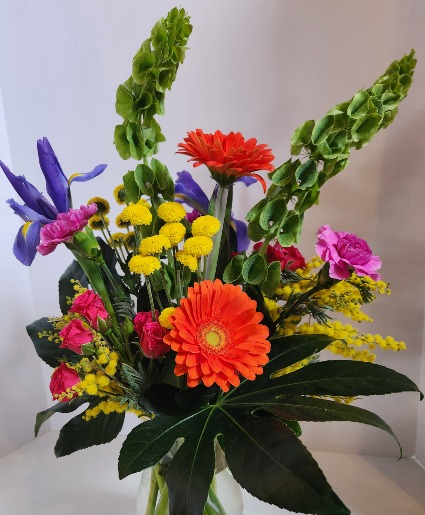 Colorful Love vase arrangement