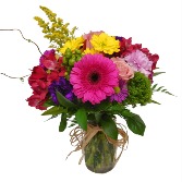 Colorful Mason Jar Flowers