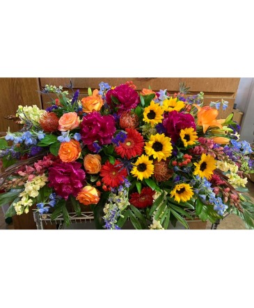 Colorful Memories Casket Piece in Dumas, TX | FLOWERS ETC. LLC