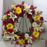 Colorful mixed Wreath Standing Spray