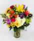 Colorful Pallet Vase Arrangement...Sunfower maybe replaced with yellow gerbers