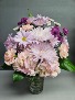 colorful pastes with pink Vase of Flowers