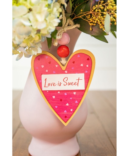 Colorful Printed Heart Vase Charm