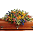 colorful reflections casket spray casket  flowers