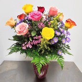 Half, Full, or Two Dozen Colorful Roses 