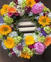 Colorful Sendoff Burial at Sea Wreath / Cremation
