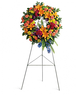 Colorful Serenity  Funeral Wreath