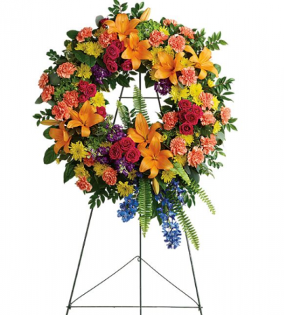 Colorful Serenity Wreath Standing Spray