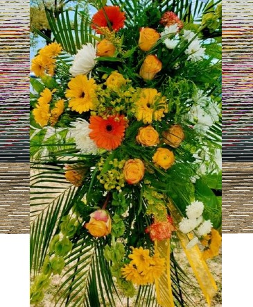 Colorful Spirit Funeral Stand in Poplarville, MS | Morgan On Main Florist