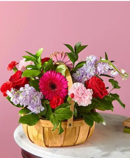 Colorful Spring  Basket Arrangement 