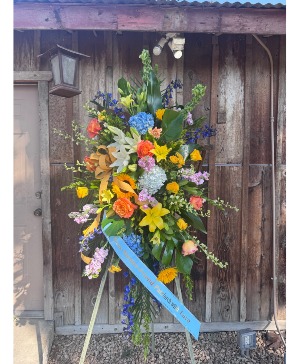 Colorful Sympathy Spray Standing Spray