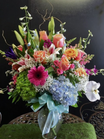 Colorful tall mixed bouquet