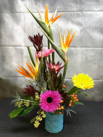 Colorful Tropical Vased Arrangement 