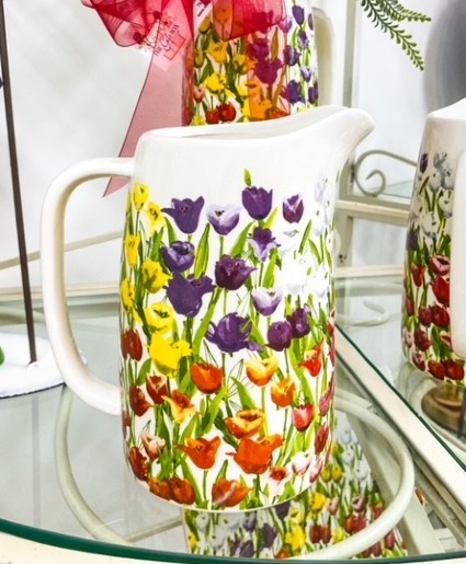 Tulip Field Ceramic Pitcher 