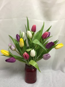 Colorful Tulips Vase arrangement