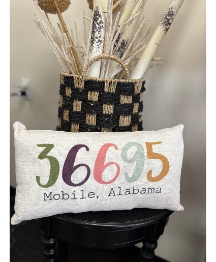 Colorful Zip Code and City/State Pillow  