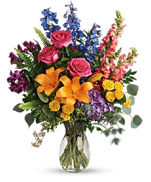 Colors In The Rainbow One Sided Vase Arrangement
