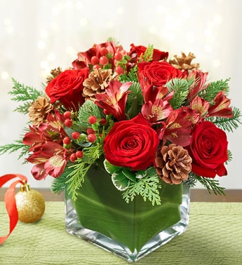 Colors of Christmas Glass Cube Arrangement in Bethel, CT - BETHEL ...