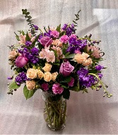 Pretty Purples and Peaches Vase Arrangement