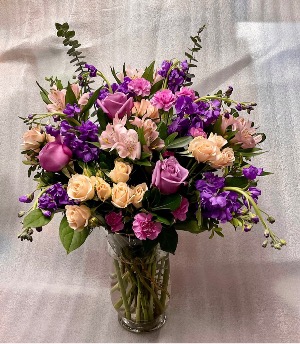 Pretty Purples and Peaches Vase Arrangement