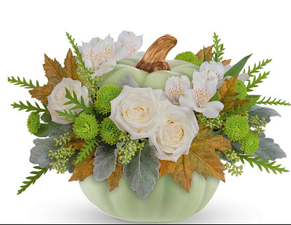 Serenity Sage Bouquet Sage Green Ceramic Pumpkin T24T115A