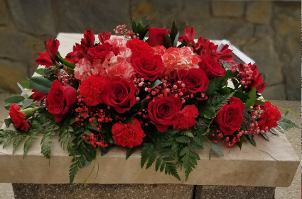 Compassionate Red Table-Top Urn or Picture Memorial 