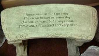 Concrete bench Inspirational Gift in Fairfield, OH | NOVACK-SCHAFER FLORIST Concrete bench Inspirational Gift in Fairfield, OH | NOVACK-SCHAFER FLORIST