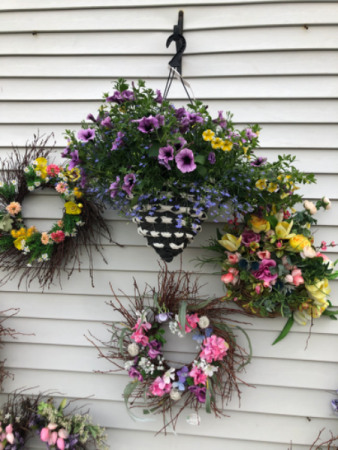 Cone combinations Blooms Hanging Baskets From Roma Florist