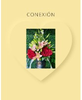 CONEXION Box red roses and lilies