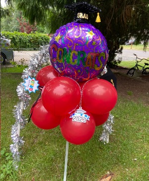 congrats and celebrate  balloon yard art