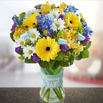 Congrats on Baby Boy Bouquet Baby