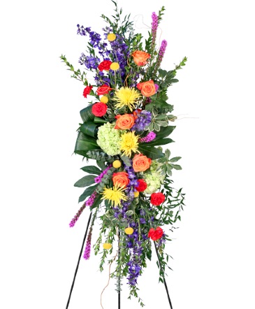 Consoling Colors Standing Spray in West Columbia, SC | SIGHTLER'S FLORIST