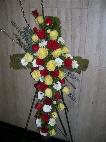 Contemporary Rose Cross Funeral arrangement in Charlotte ...