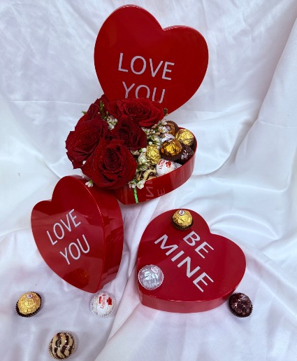 Conversation Heart Boxes Valentine's Arrangement