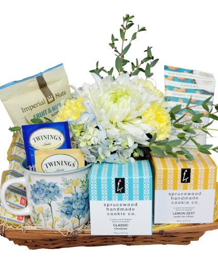 Cookie Gift and Flower Basket Gift and Flowers