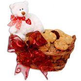 Cookies and Brownies Basket & Teddy Bear Valentine's Day Treat