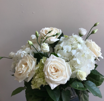 Cool Summer Whites Vase Arrangement in Northport, NY | Hengstenberg's Florist