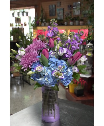 Cool With You  Blue & Purple Flowers  in South Milwaukee, WI | PARKWAY FLORAL INC.