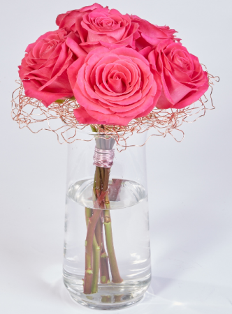 Copper Armature Pink Floyd Roses Vase Arrangement