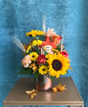 COPPER CYLINDER FLOWER ARRANGEMENT