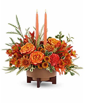 COPPER FALL HARVEST CENTERPIECE