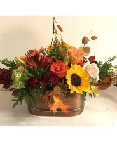 Copper oval fresh flower