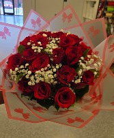 Coquette Bouquet Roses Wrapped