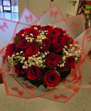 Coquette Bouquet Roses Wrapped