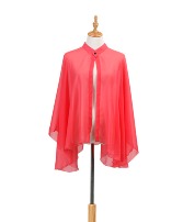 Coral Chiffon Cape With Snap  