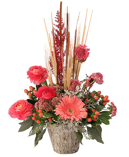 Coral Comforts Floral Arrangement Flower Bouquet