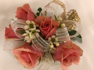 Roses and Wax Flower Corsage