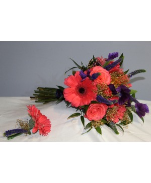 Coral Expression Prom Flowers